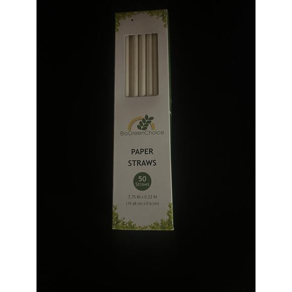New 8 Packs 400 Total BioGreenChoice Paper Straws 7.75" x 0.23" White - Picture 6 of 11